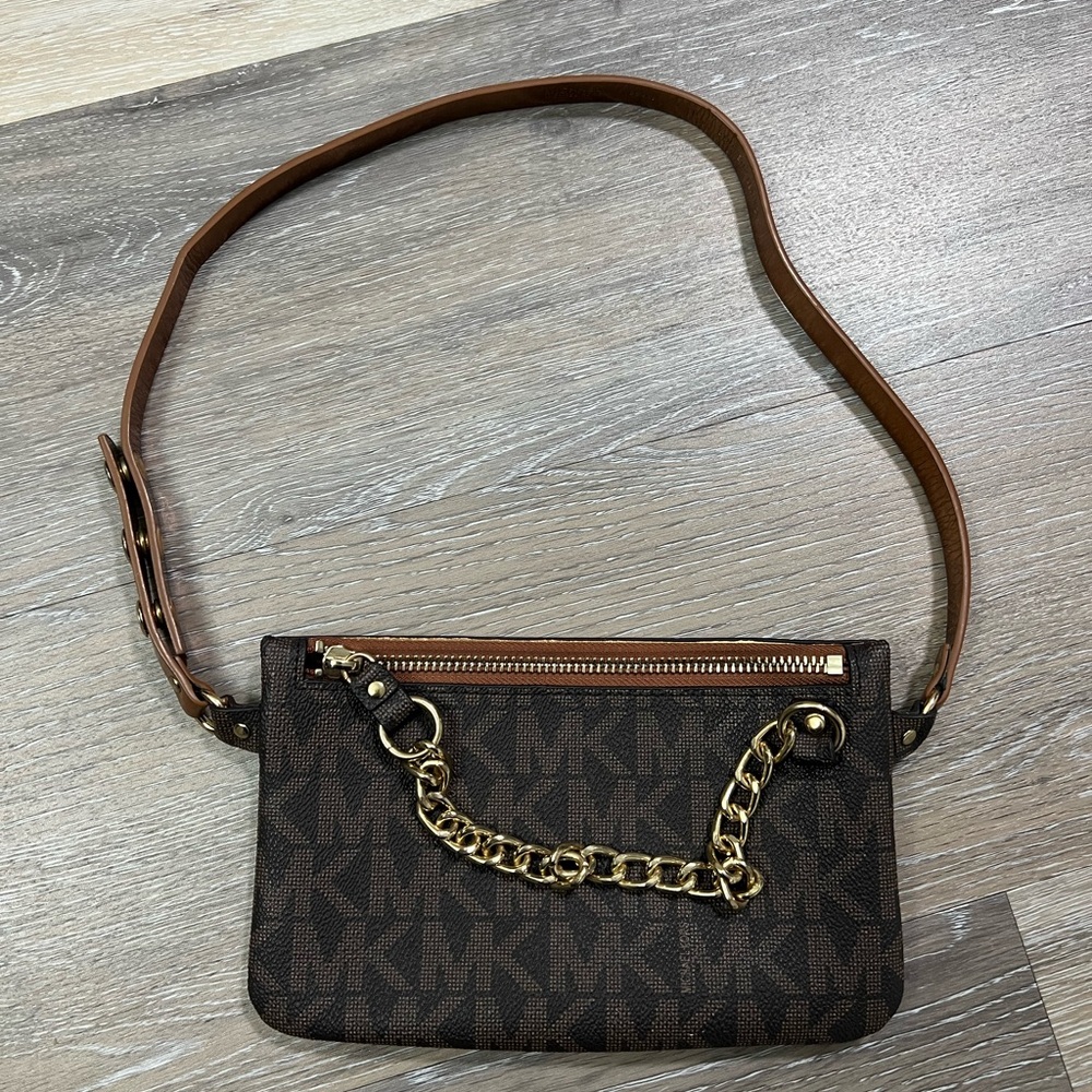 Michael Kors Brown and Gold Chain Wallet